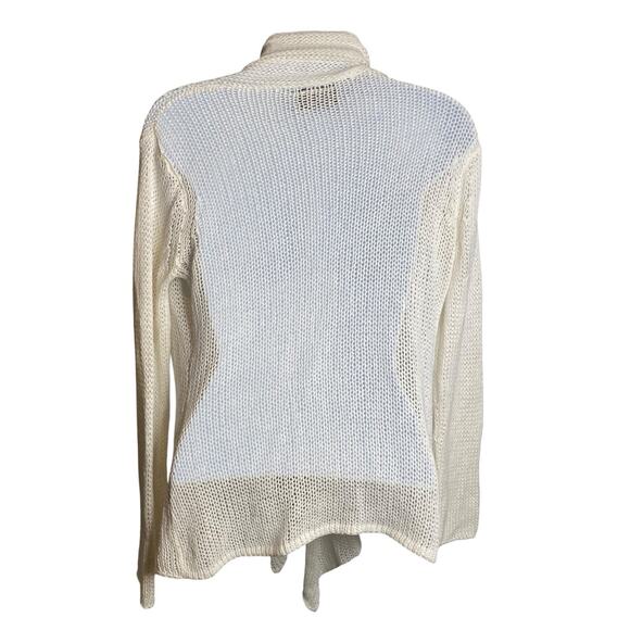 Wooden Ships Women's Ivory Open Front Shawl Cardigan Sweater Size XS Oversized - Picture 2 of 10